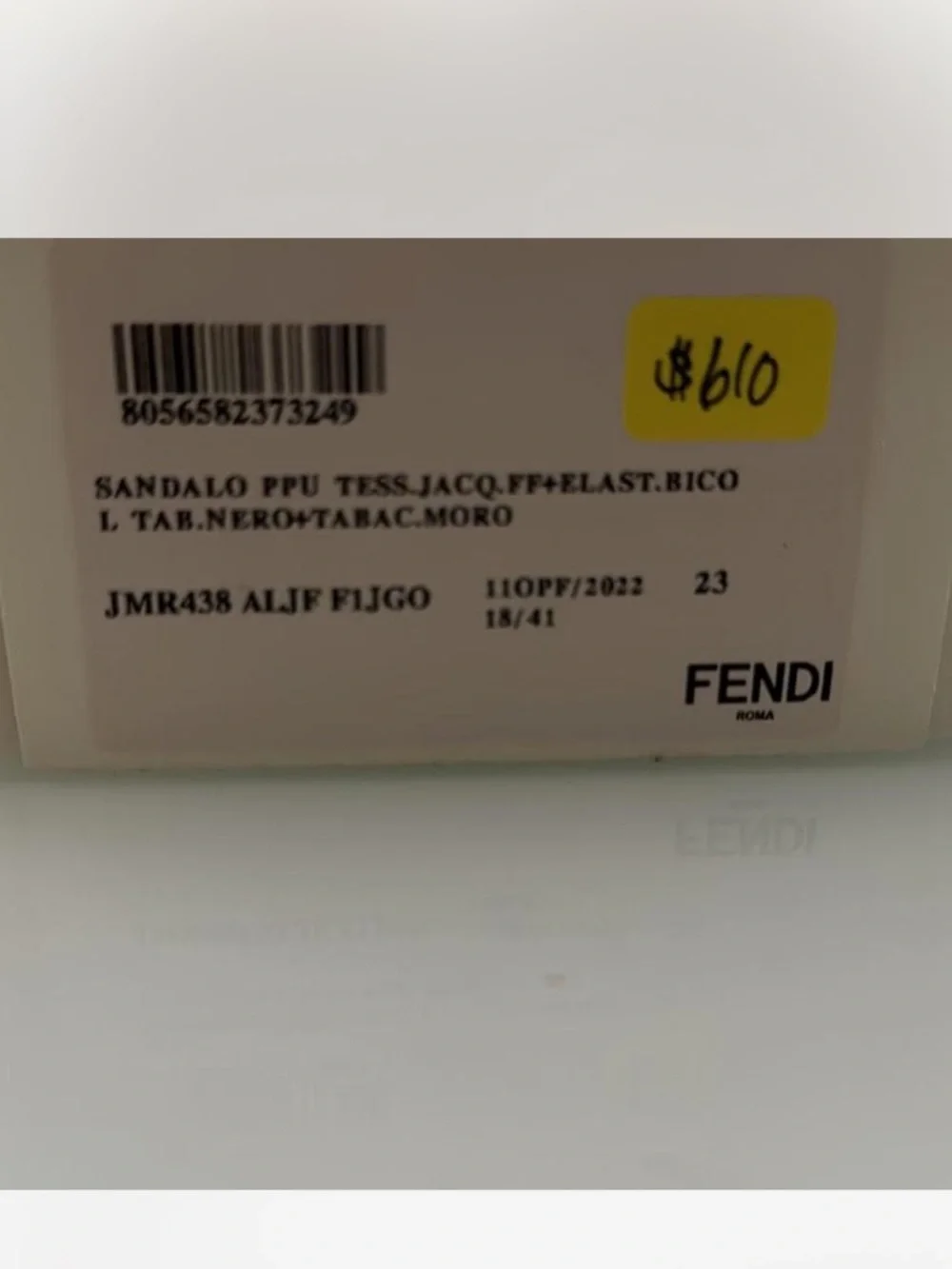 Fendi Brown and Mustard Box Label - Picture 3 of 3